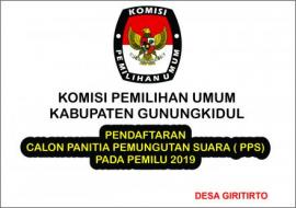 PENDAFTARAN PANITIA PEMUNGUTAN SUARA ( PPS ) PADA PEMILU 2019