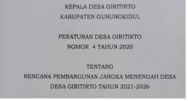 Peraturan Desa Giritirto No 04 Tahun 2020 Tentang RPJM Desa 2021-2026