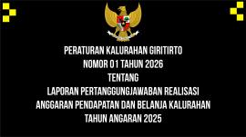 Peraturan Kalurahan Giritirto No 1 Tahun 2026 tentang LPJ APBKal 2025
