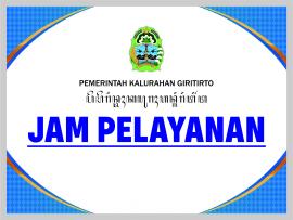 Jam Pelayanan Kalurahan Giritirto