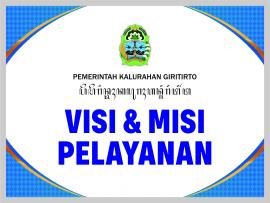 Visi dan Misi Pelayanan Kalurahan Giritirto